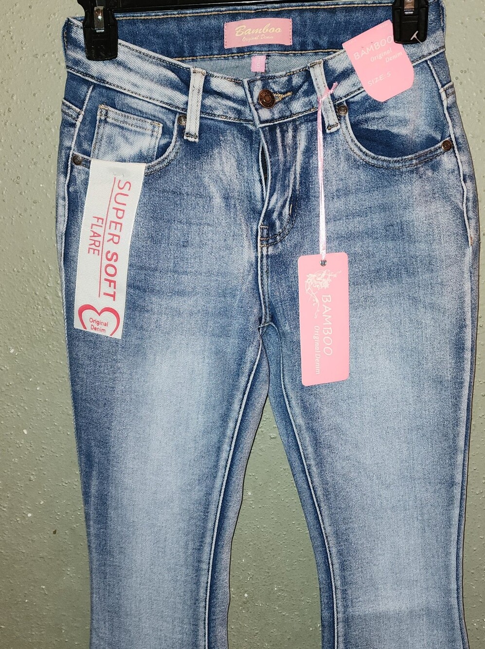 BAMBOO Light Blue Super Soft Flare Jeans